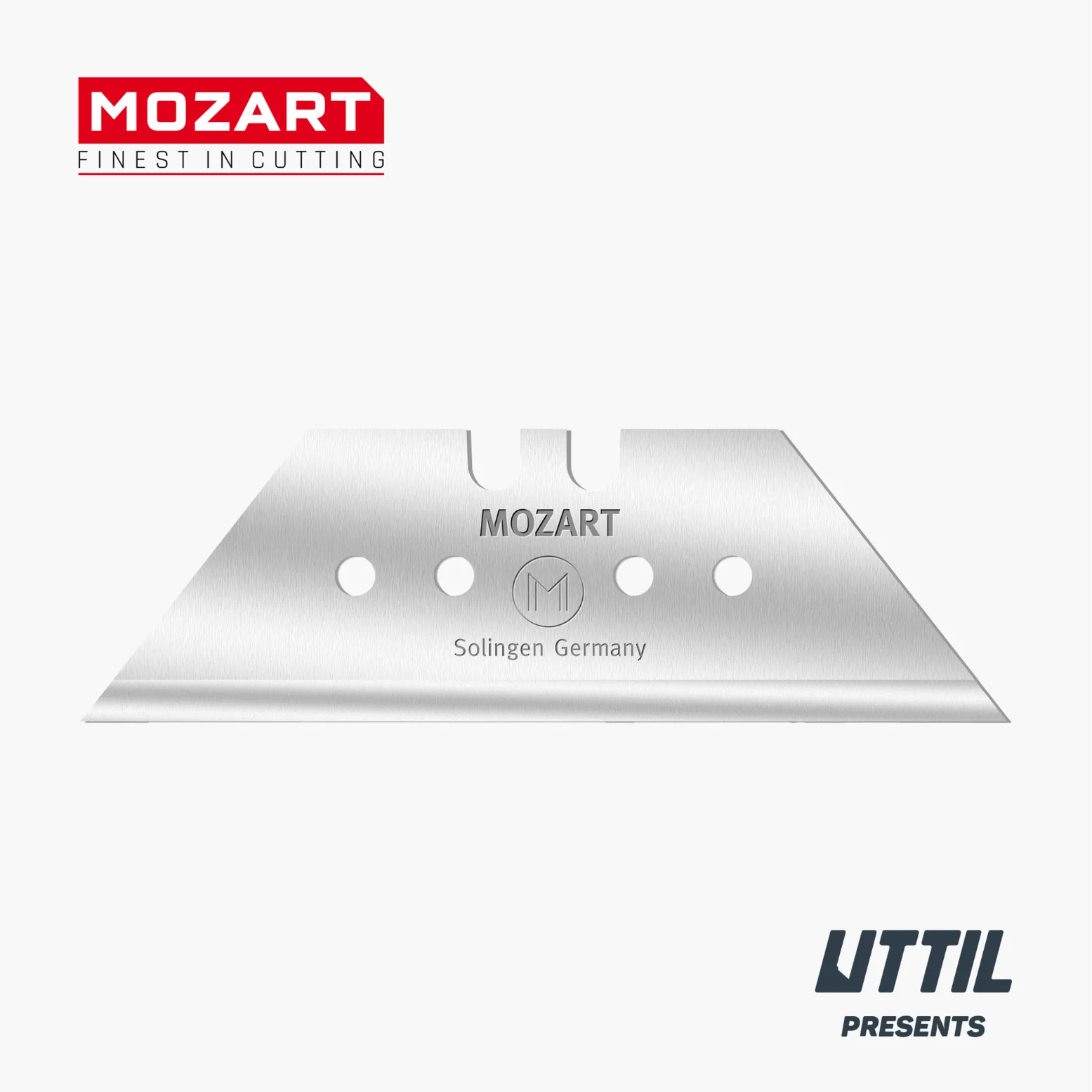 60 mm Mozart Blades 975.055 Extra Sharp Extra Hardened Four Hole Trapezoid Spare Blade