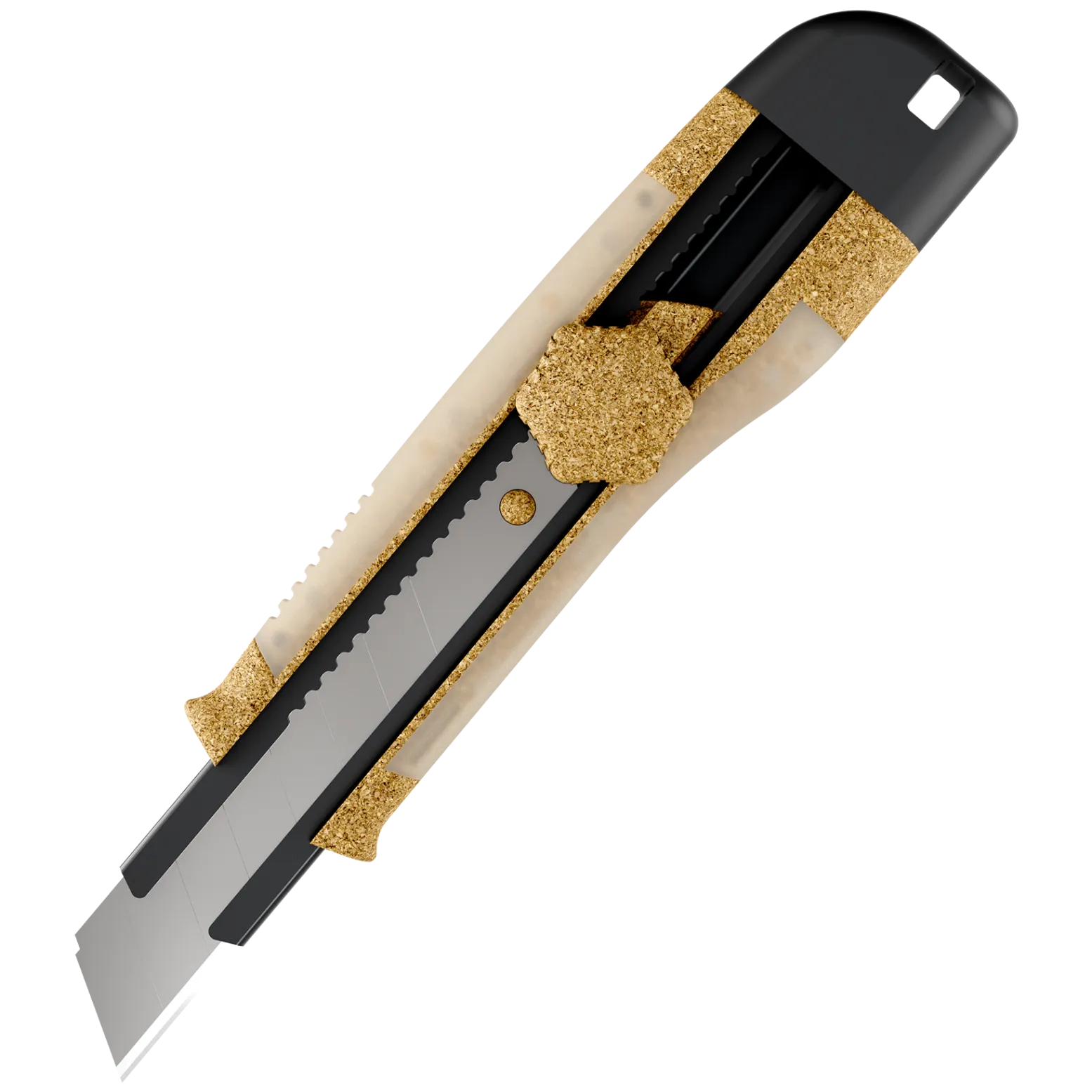 VMUK09-AN 40% Wood, 60% PP 18 mm Clear TPE Screw-Lock Utility Knife
