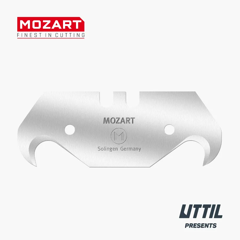 Coltello a Gancio di Ricambio Mozart Blades 110.065 da 51 mm Extra Affilato e Extra Indurito